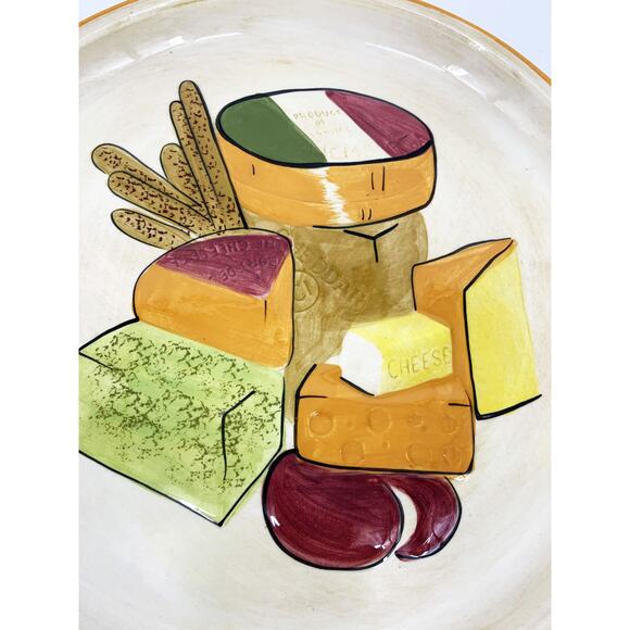Vintage Los Angeles Potteries Italian Cheeses Tray 14.5" - Picture 2 of 7